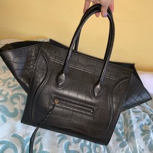 Celine Large Embossed Crocodile Phantom Bag
